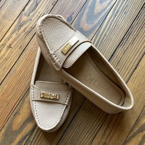 Calvin Klein Beige Leather Loafer Flats